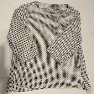 LOZ & ALI black & white tunic top 3/4 sleeves size M